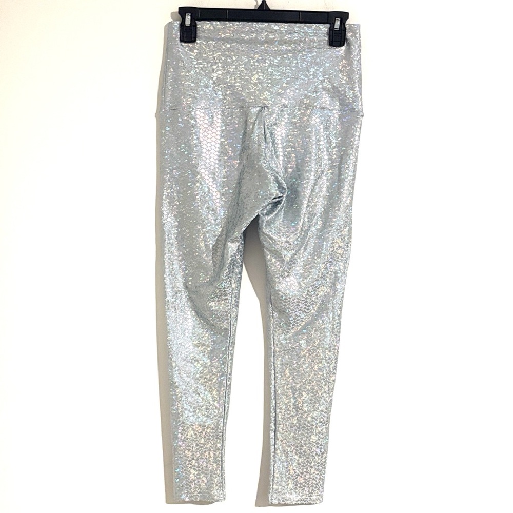 Emily Hsu Designs Silver Holographic High-Waist Leggings - Picture 4 of 12